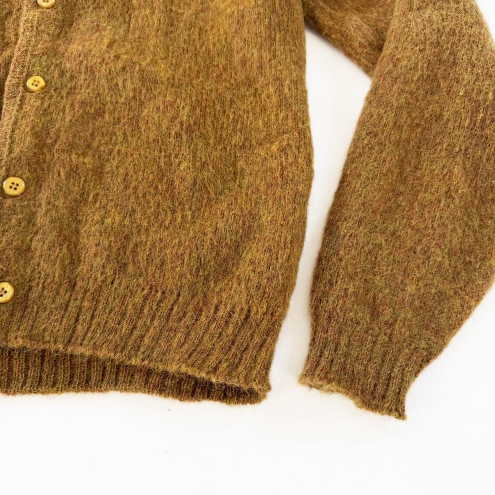 VTG 1960s Wool Mohair Fuzzy Cardigan Kurt Cobain Grunge Sweater Sz Small - Picture 4 of 11